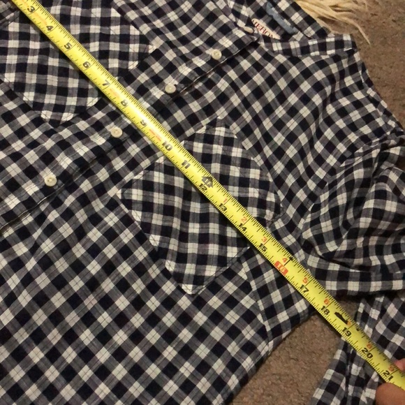 Meron Tunic Top-Sz M-Navy/White Mini Check/Plaid-Cotton-Round Neck-No Collar - Picture 12 of 15